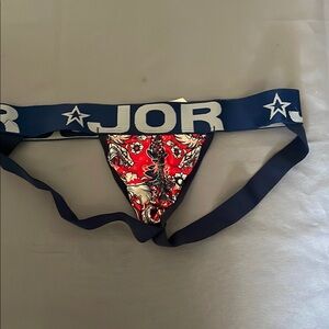 JOR Jockstrap Red Floral Briefs with Navy Accents